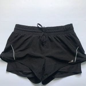 Black athletic two layer shorts